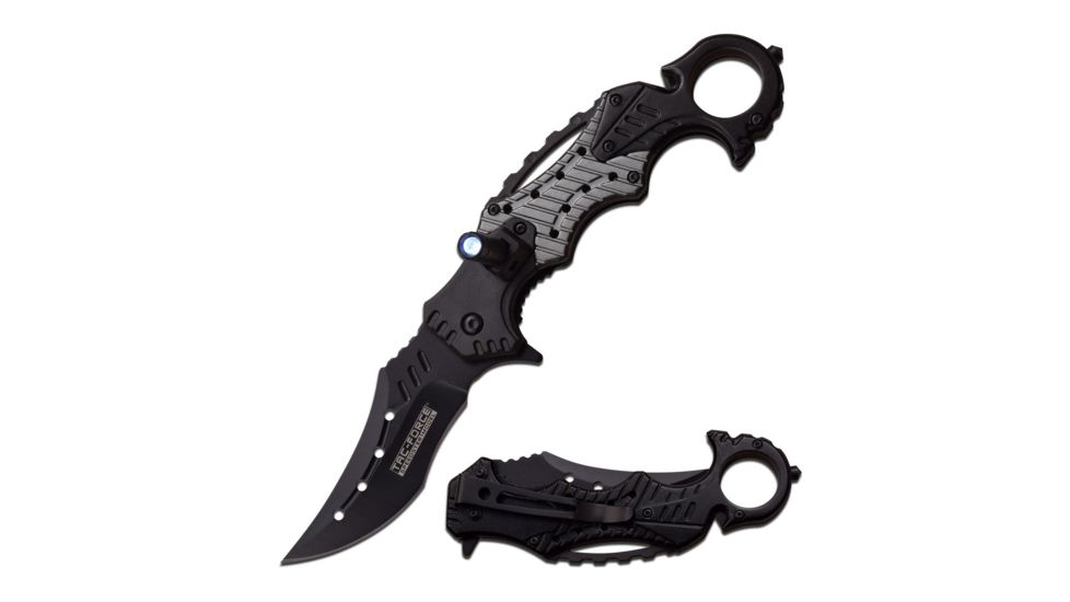 TAC Force Folding Blade, 3in, Stainless Steel Blade, Aluminum Handle TF-927GY