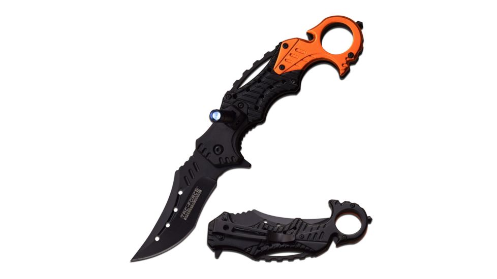 TAC Force Folding Blade, 3in, Stainless Steel Blade, Aluminum Handle TF-927OR