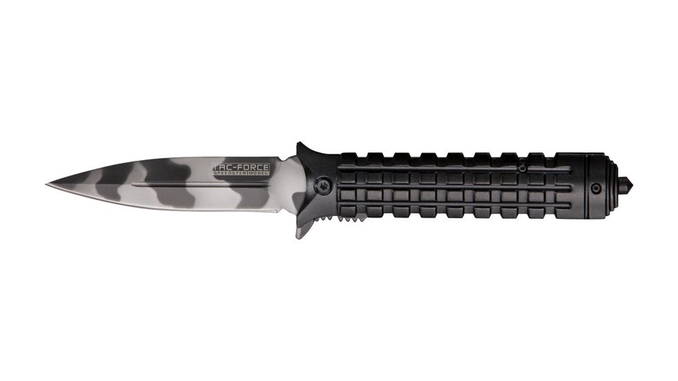 Tac Force Knurled A/O Linerloc Fold Knife, urban camo coated HC steel TF712UC