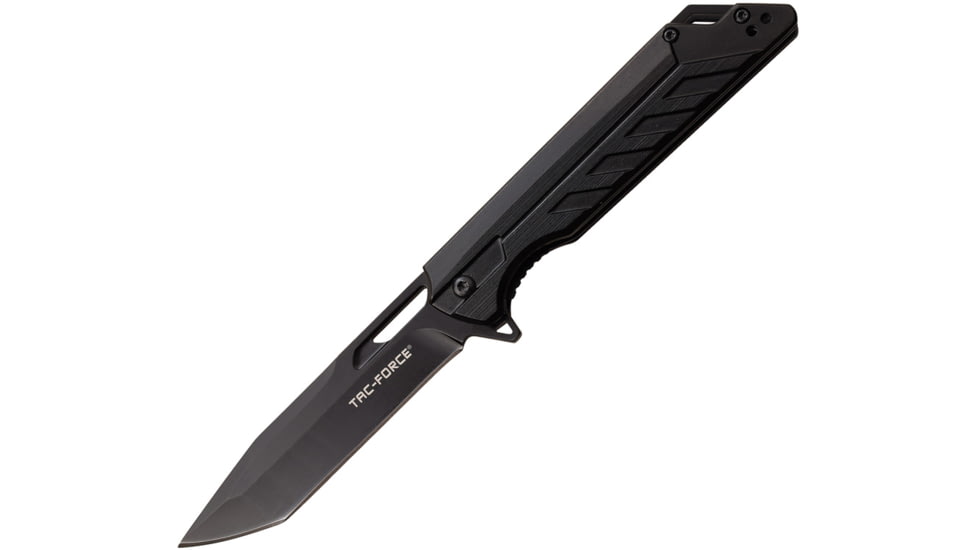 TAC Force Linerlock A/O Folding Knife, 3.5 black finish 3Cr13 stainless tanto blade, Black anodized aluminum handle, TF-1034BK