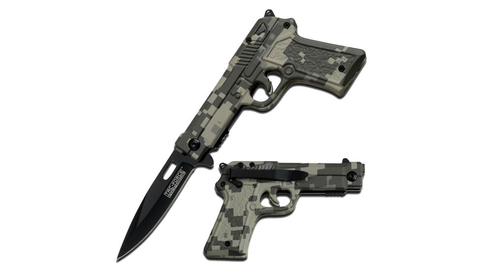 TAC Force Pistol Folding Handle 4.5in Knife, Camo TF 771DG