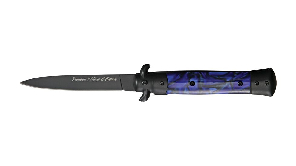 Tac Force Prem. Milano Fold Knife, Black Blade, black SS A/O blade, Black Alum. handle TF575BLB