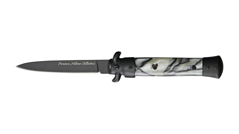 Tac Force Prem. Milano Fold Knife, Black Blade, black SS A/O blade, Black Alum. handle TF575WBB