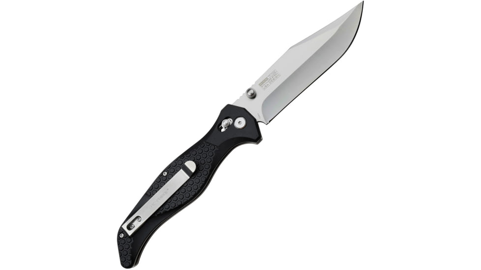 TAC Force Rapid Lock Black Folding Knife, 6in Closed, 5in Satin Stainless Steel Blade, Black Nylon Handle, TF-1046