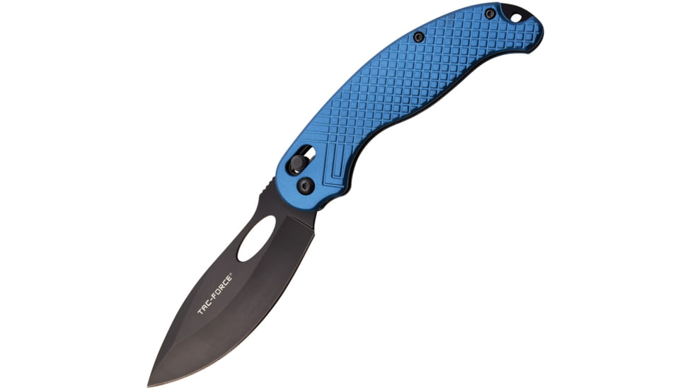 TAC Force Rapid Lock Folding Knife, Blue, Blue aluminum handle, TF-1037BL