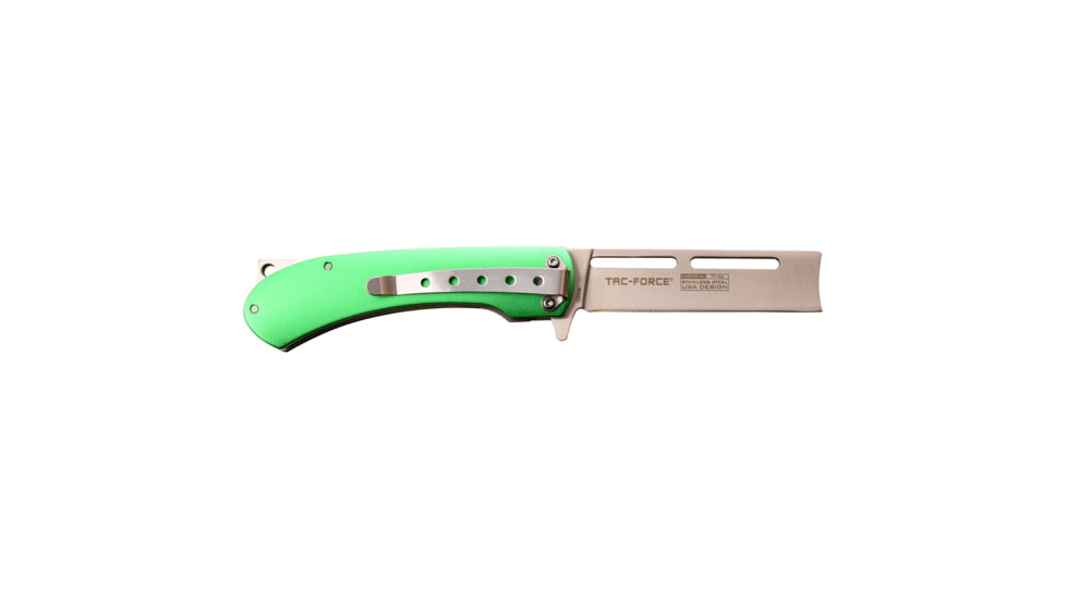 TAC Force Razor Spring Assisted Knife w/Pocket Clip, 3.5 in, 3Cr13 Stainless Steel Stainless Steel, Green, TF-552SWD
