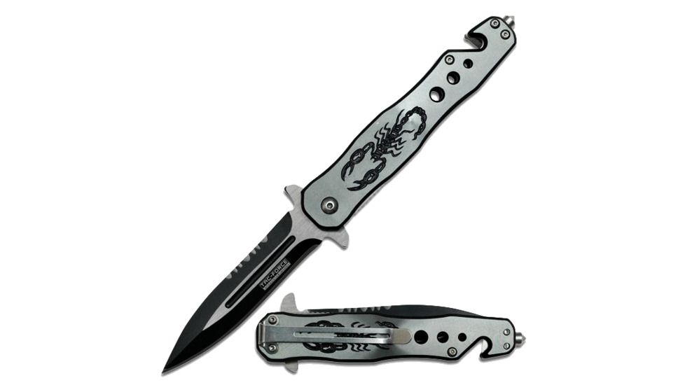 TAC Force Scorpion Handle Fold Knife, Grey TF 664GY