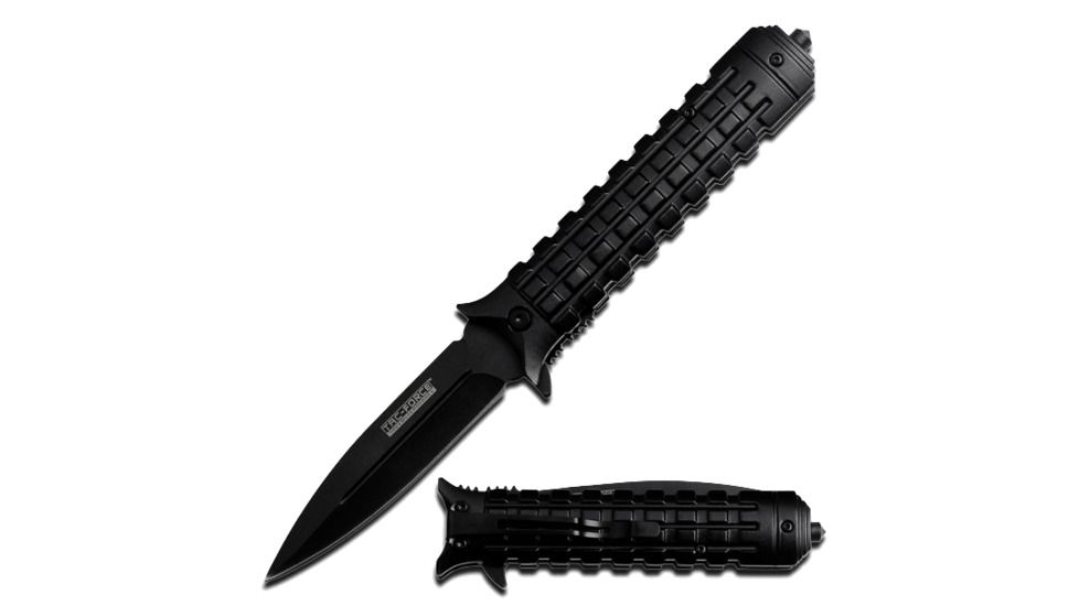 TAC Force Spear Blade Spring Assist Knife, Black TF 712BK
