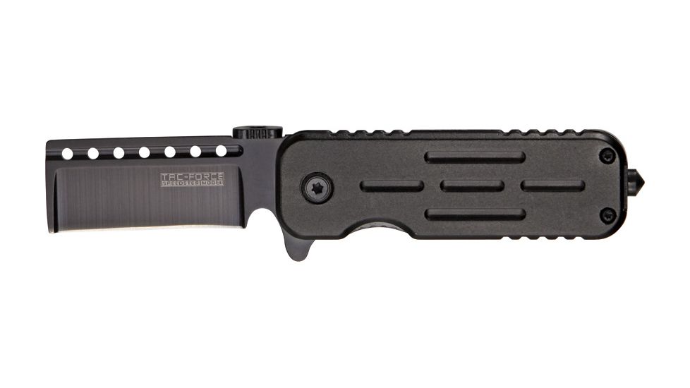Tac Force Speed Lock Fold Knife 3.5in, black 440 SS A/O razor blade, Black Alum. handle TF748BKR