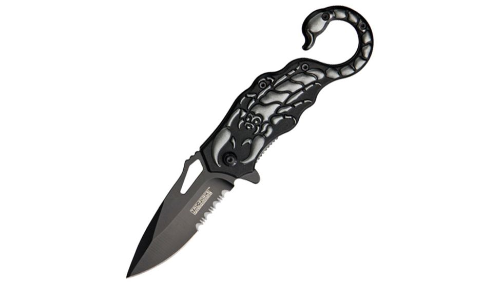 Tac Force Speed Scorpion Fold Kife, A/O black 440 SS PS blade TF776GY