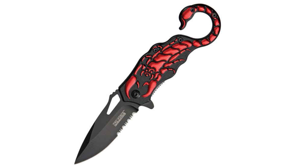Tac Force Speed Scorpion Fold Kife, A/O black 440 SS PS blade TF776RD