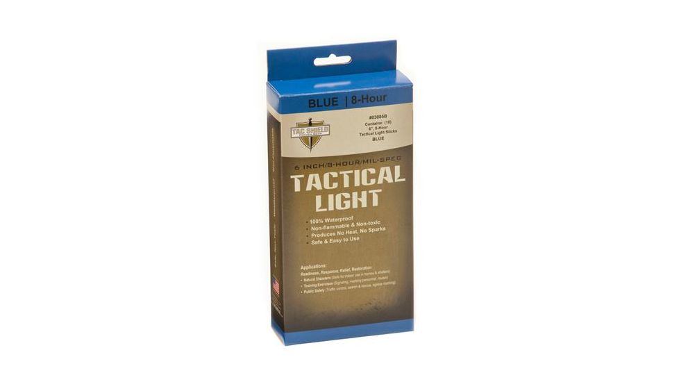 Tac Shield Tactical 8 Hour Light Stick, Blue, 10 Pack 03085B