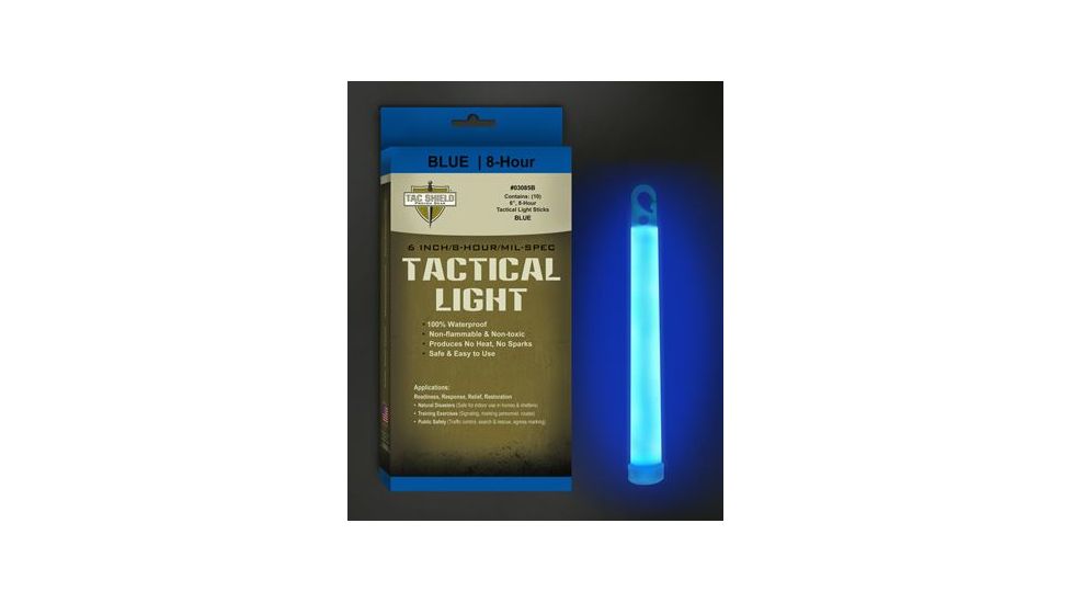 Tac Shield Tactical 8 Hour Light Stick, Blue, 10 Pack 03085B