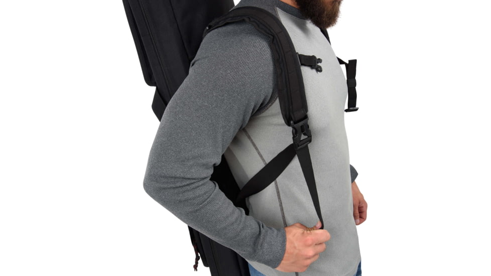 Tac-Six Tac-Six Polyester Ghost Vertical Tactical Gun Case w/Backpack Straps and Pocket, Lockable, Zipper, 34in Long, Stitched Webbing Handle, Padded Lining, Black, 10831