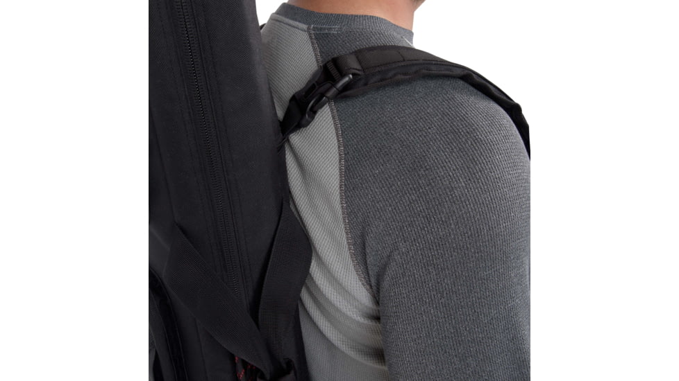 Tac-Six Tac-Six Polyester Ghost Vertical Tactical Gun Case w/Backpack Straps and Pocket, Lockable, Zipper, 34in Long, Stitched Webbing Handle, Padded Lining, Black, 10831