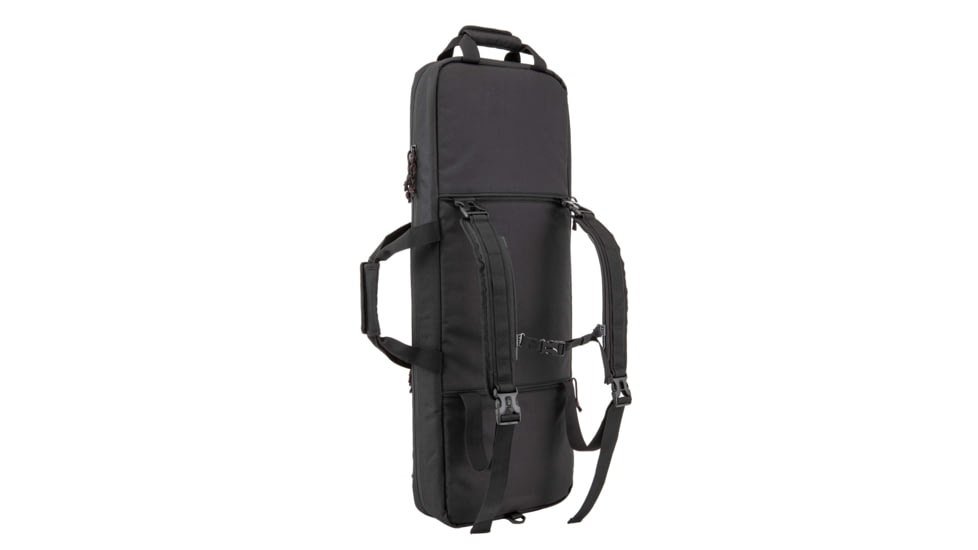 Tac-Six Tac-Six Polyester Ghost Vertical Tactical Gun Case w/Backpack Straps and Pocket, Lockable, Zipper, 34in Long, Stitched Webbing Handle, Padded Lining, Black, 10831