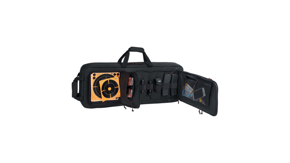 Tac-Six Tac-Six Polyester Ghost Vertical Tactical Gun Case w/Backpack Straps and Pocket, Lockable, Zipper, 34in Long, Stitched Webbing Handle, Padded Lining, Black, 10831