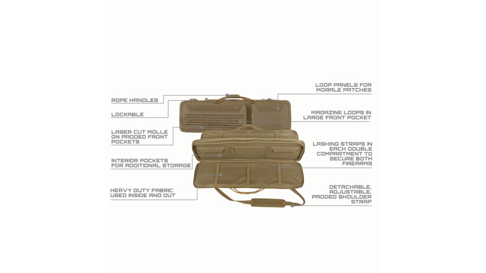 Tac-Six Unit 46 in Tactical Gun Case, Coyote, 10833