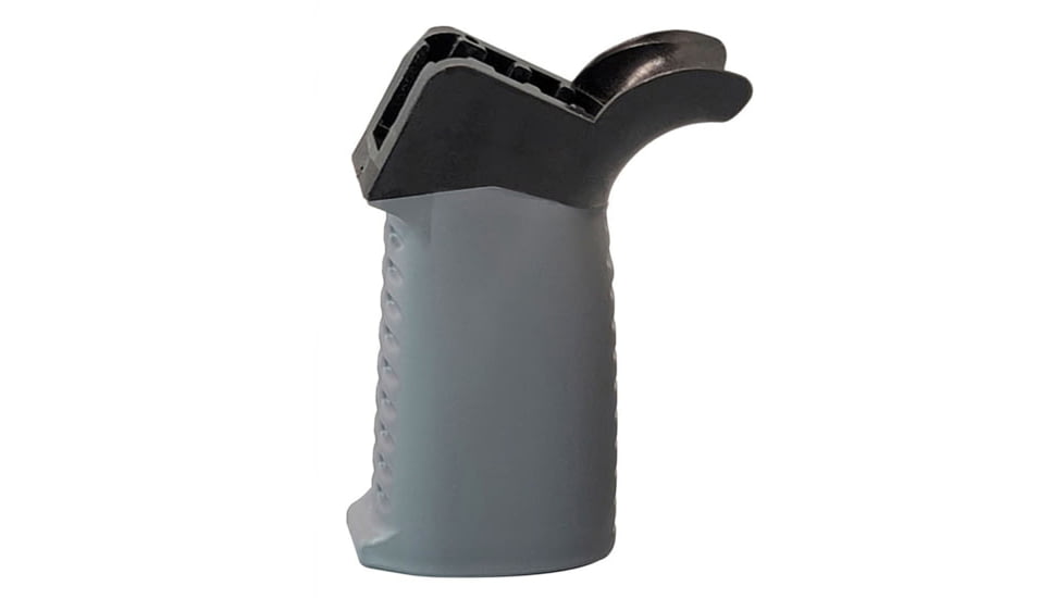 TAC Smooth Pattern Over-Molded AR Pistol Grip, Flared Top, Gray, CS04S1-GY