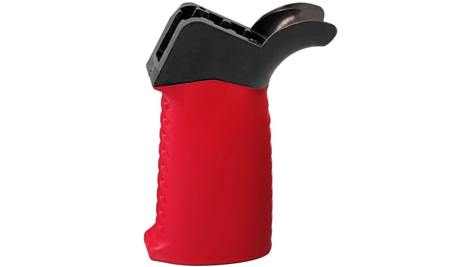 TAC Smooth Pattern Over-Molded AR Pistol Grip, Flared Top, Red, CS04S1-RD