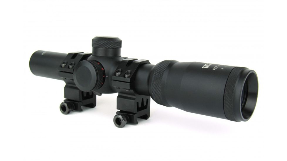Tacfire 1-4X24 Tri. Illuminated First Focal Scope/Rings/Mil-Dot Reticle / Etched Glass, Black, SCFFP1424M