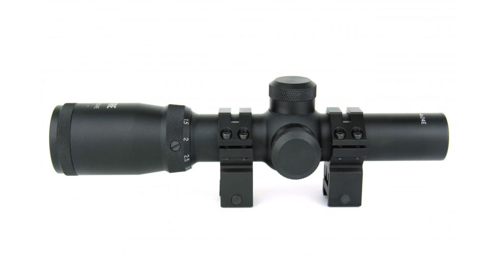 Tacfire 1-4X24 Tri. Illuminated First Focal Scope/Rings/Mil-Dot Reticle / Etched Glass, Black, SCFFP1424M