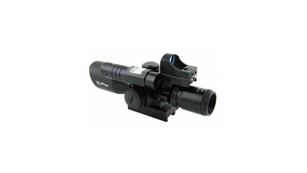 Tacfire 2.5-10X40 Dual Ill. Green Laser Scope w/Mini-Red Dot/Adaptor/Mil-Dot, Black SCGL251040M-D