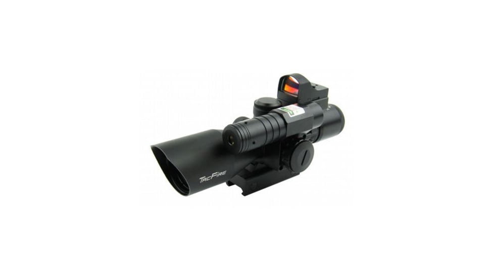 Tacfire 2.5-10X40 Dual Ill. Green Laser Scope w/Mini-Red Dot/Adaptor/Mil-Dot, Black SCGL251040M-D
