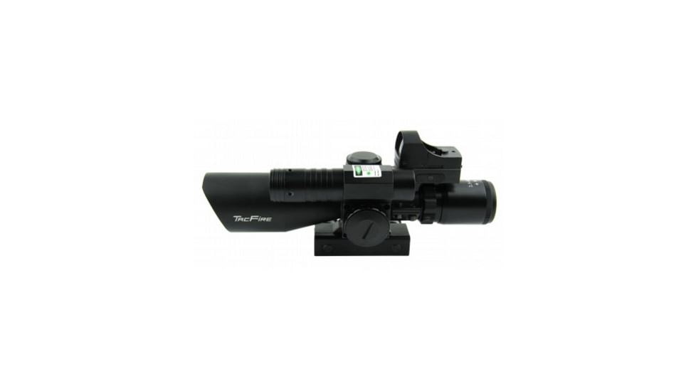 Tacfire 2.5-10X40 Dual Ill. Green Laser Scope w/Mini-Red Dot/Adaptor/Mil-Dot, Black SCGL251040M-D