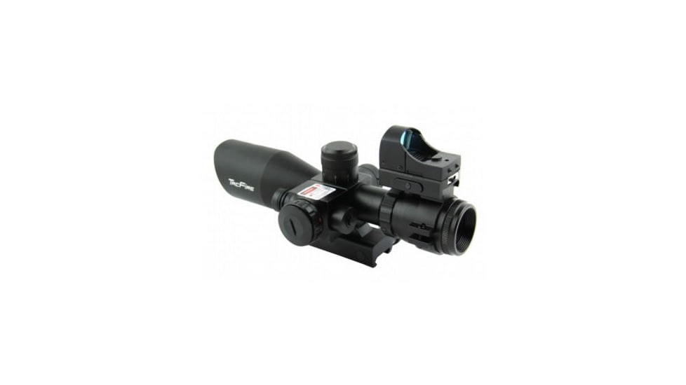 Tacfire 2.5-10X40 Dual Ill. Red Laser Scope w/Mini-Red Dot/Adaptor/Mil-Dot, Black SCRL251040M-D