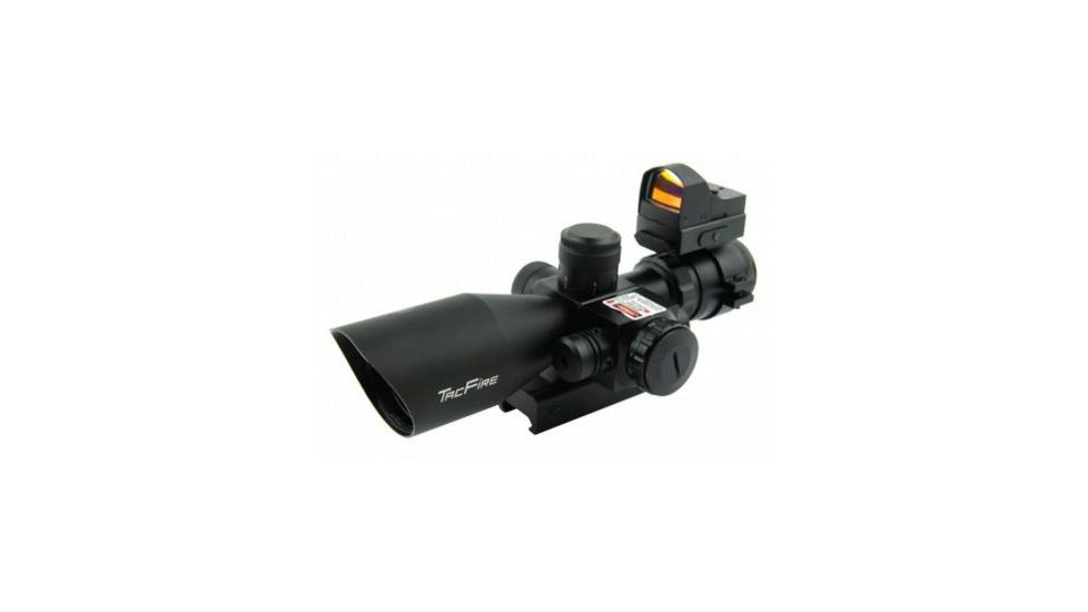 Tacfire 2.5-10X40 Dual Ill. Red Laser Scope w/Mini-Red Dot/Adaptor/Mil-Dot, Black SCRL251040M-D