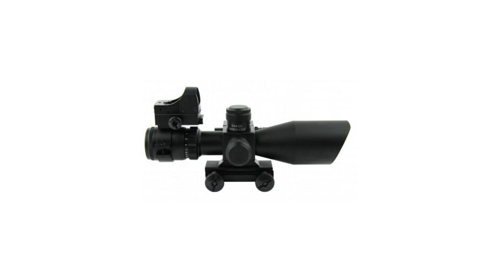 Tacfire 2.5-10X40 Dual Ill. Red Laser Scope w/Mini-Red Dot/Adaptor/Mil-Dot, Black SCRL251040M-D