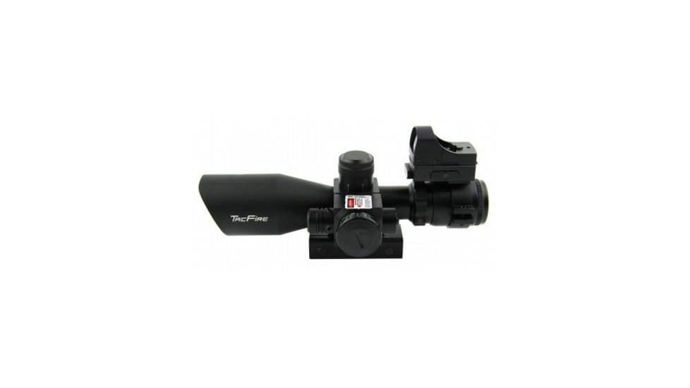Tacfire 2.5-10X40 Dual Ill. Red Laser Scope w/Mini-Red Dot/Adaptor/Mil-Dot, Black SCRL251040M-D