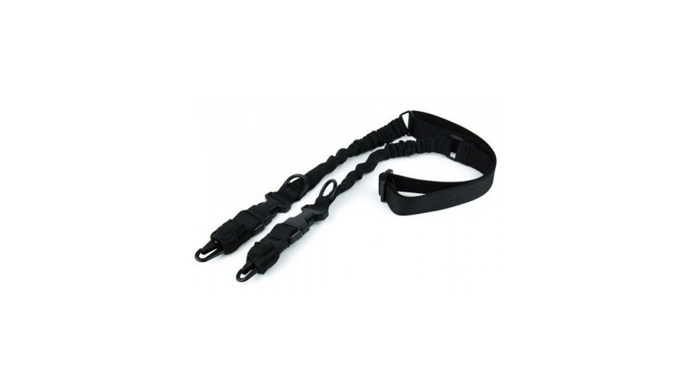 Tacfire 2 Or 1 Point Double Bungee Rifle Sling/Hk Steel Hook, Heavy Duty, Black SL003B