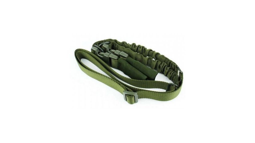 Tacfire 2 Or 1 Point Double Bungee Rifle Sling/Hk Steel Hook, Heavy Duty, Green SL003OD