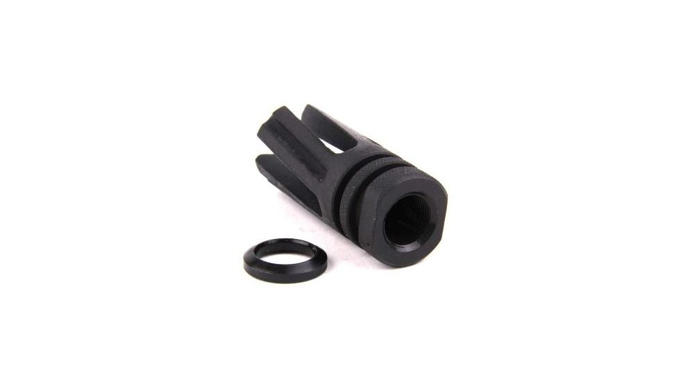 Tacfire .223/.556 1/2inX28 Thread 4 Prong Twist Muzzle Brake w/Crush Washer/Steel, Black MZ1005