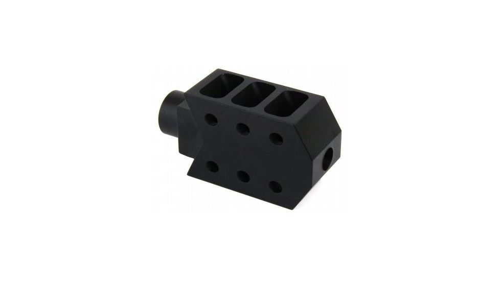 Tacfire .223/.556 1/2inX28 Thread 50 Cal Style Muzzle Brake/Aluminum, Black MZ1013