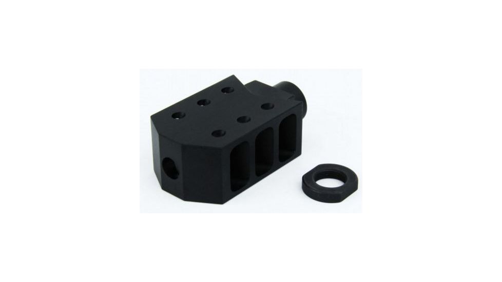 Tacfire .223/.556 1/2inX28 Thread 50 Cal Style Muzzle Brake/Aluminum, Black MZ1013