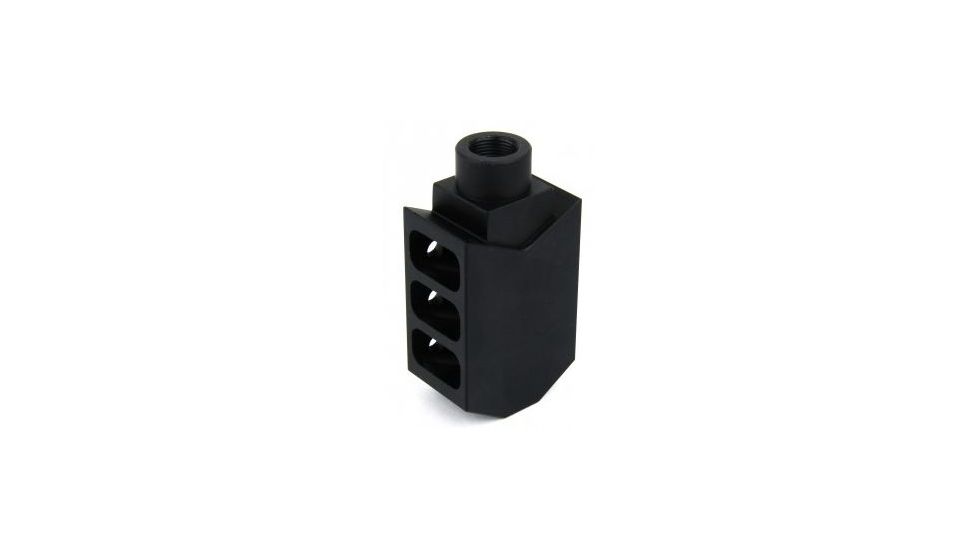 Tacfire .223/.556 1/2inX28 Thread 50 Cal Style Muzzle Brake/Aluminum, Black MZ1013