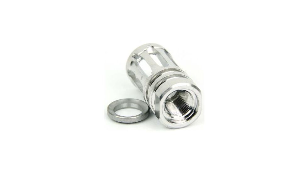 Tacfire .223/.556 1/2inX28 Thread Bird Cage Muzzle Brake w/Crush Washer, Stainless Steel MZ1001SS