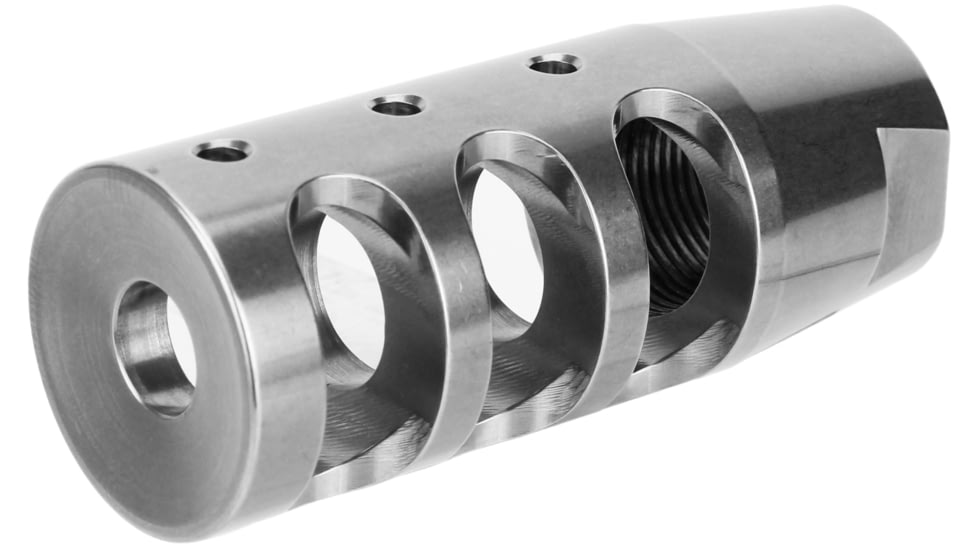 Tacfire .223/.556 1/2inX28 Tpi Compact Size Muzzle Brake w/Crush Washer, Stainless Steel MZ1002SS