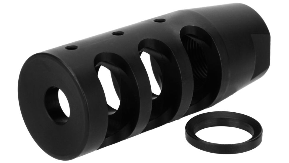 Tacfire .223/.556 1/2inX28 Tpi Compact Size Muzzle Brake w/Crush Washer/Steel, Black MZ1002