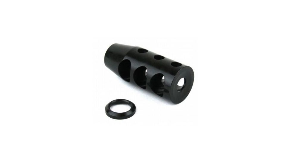 Tacfire .223/.556 1/2inX28 Tpi Compact Size Muzzle Brake w/Crush Washer/Steel, Black MZ1002