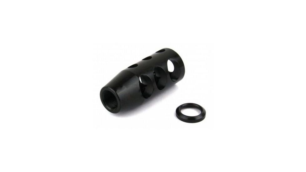 Tacfire .223/.556 1/2inX28 Tpi Compact Size Muzzle Brake w/Crush Washer/Steel, Black MZ1002