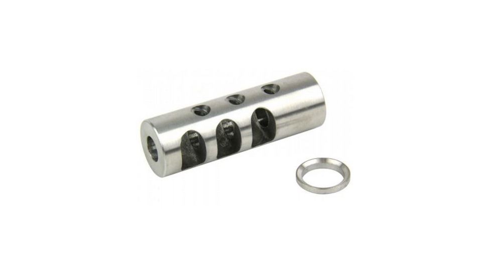 Tacfire .308 5/8inX24 Thread Full Size Muzzle Brake w/Crush Washer, Stainless Steel MZ1003-3SS