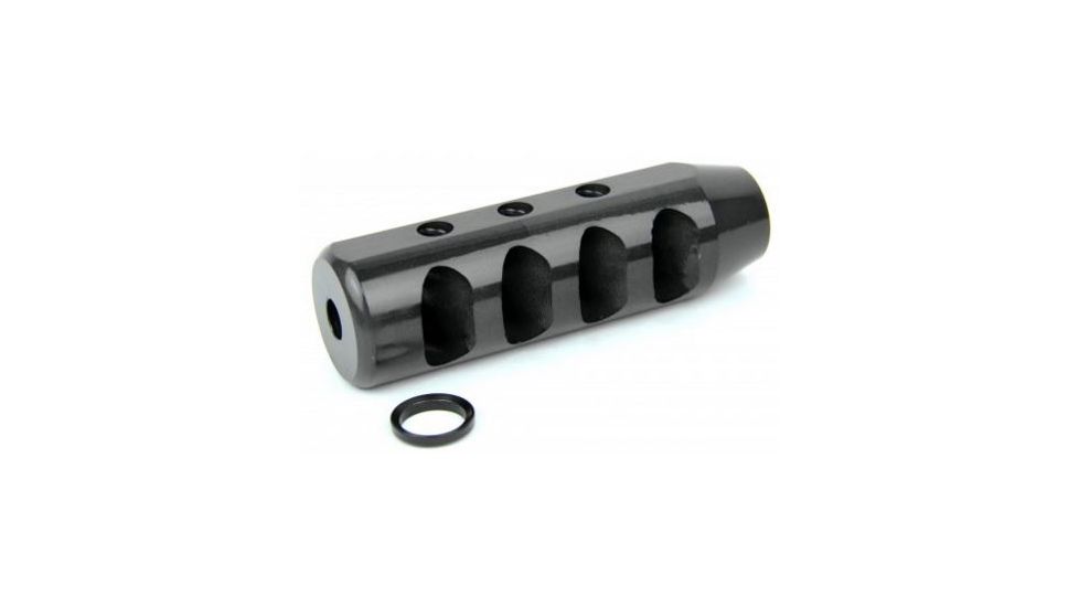 Tacfire .308 5/8inX24 Thread Oversized 20 Oz. Competition Muzzle Brake w/Crush Washer/Steel, Black MZ1011, EDEMO1