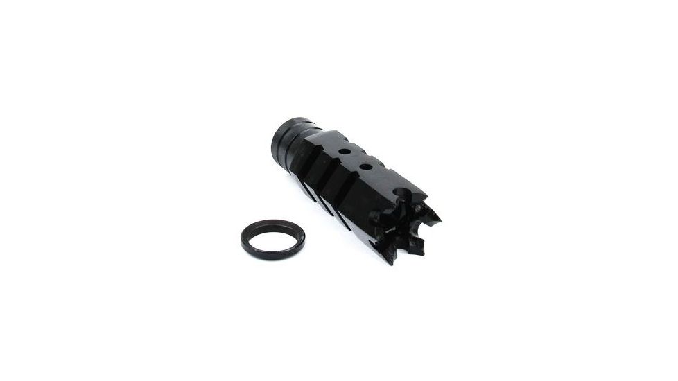 Tacfire .308 5/8inX24 Thread Shark Muzzle Brake w/Crush Washer/Steel, Black MZ1004-3B