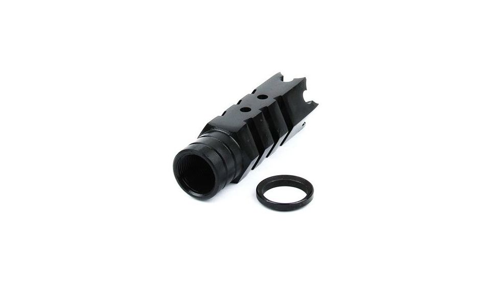 Tacfire .308 5/8inX24 Thread Shark Muzzle Brake w/Crush Washer/Steel, Black MZ1004-3B