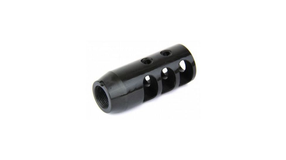 Tacfire 7.62/39mm 14-1 Left Hand Tpi Compact Size Muzzle Brake/Steel, Black MZ2002