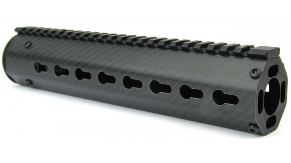 Tacfire 8 Angled AR-15 Carbon Fiber KeyMod Free Float Handguard, Black, 10in HG06-8A-10